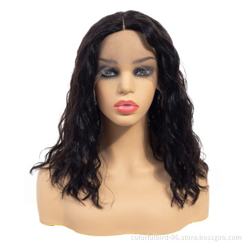 Natural Black Water Wave Wig with 13x4 Closure Transparent HD Lace closure human hair wig Lace Front Wig Peruvian Hair